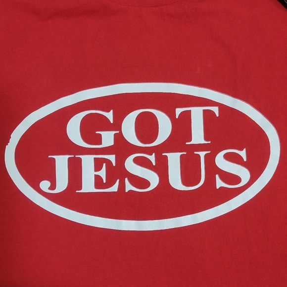 Delta Other - Got Jesus Parody Milk Red T-shirt Christian Bible Religion‎ Men's XL
